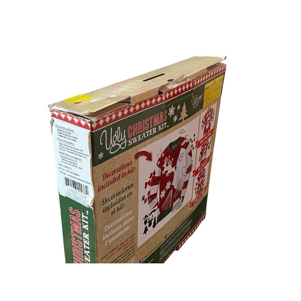 Ugly Christmas Sweater Kit Make Your Own XL Unisex Sizing NIB Red Green Holiday - Picture 5 of 5